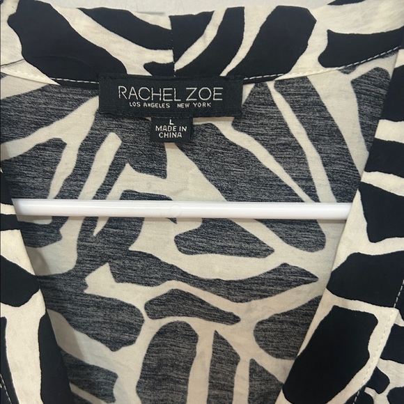 Rachel Zoe Zebra Patterned Dress size large black white baby doll dress - Picture 2 of 6